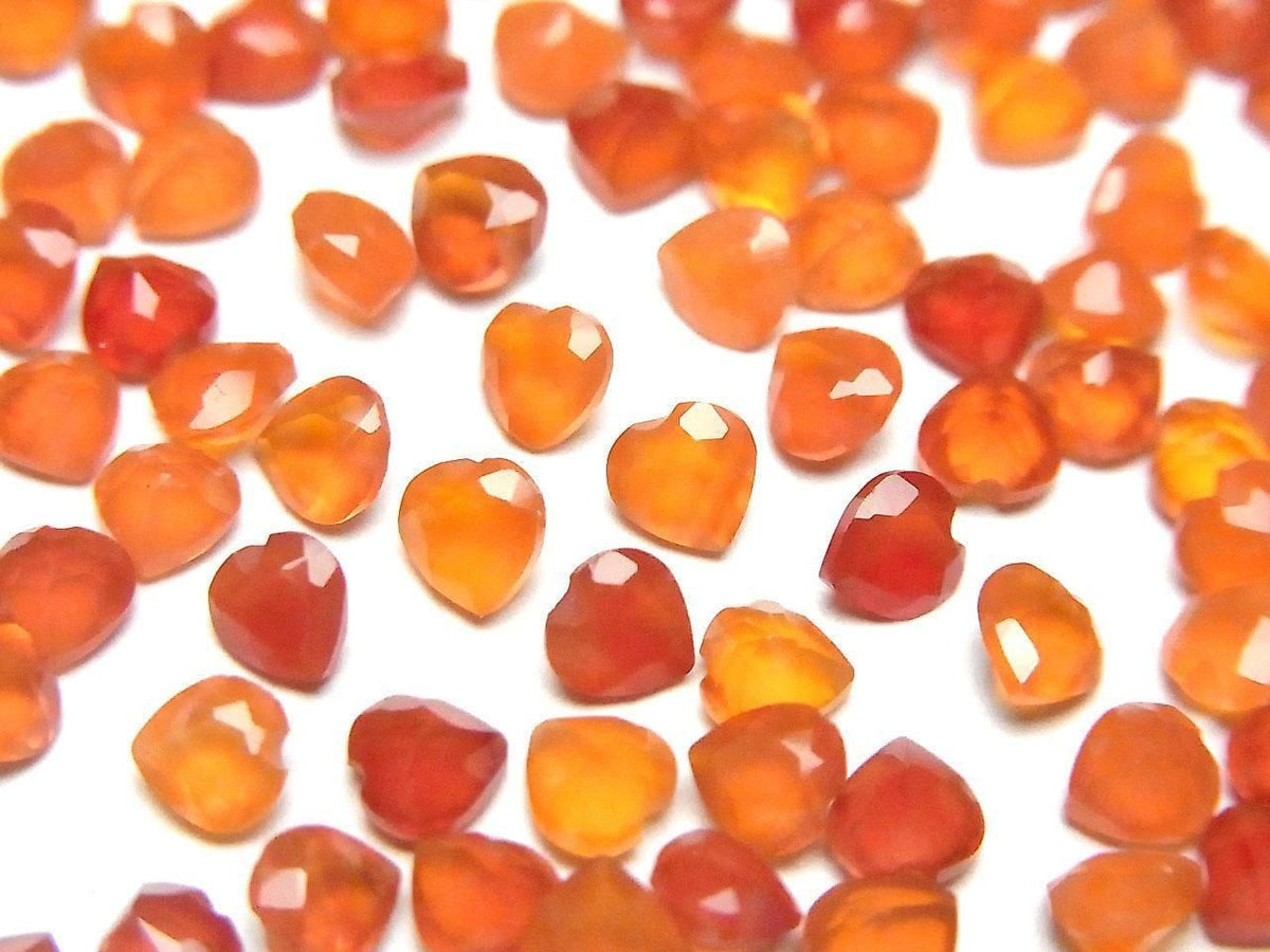 High Quality Carnelian, AAA Loose Stone Heart Shape Faceted 4x4mm 10pcs