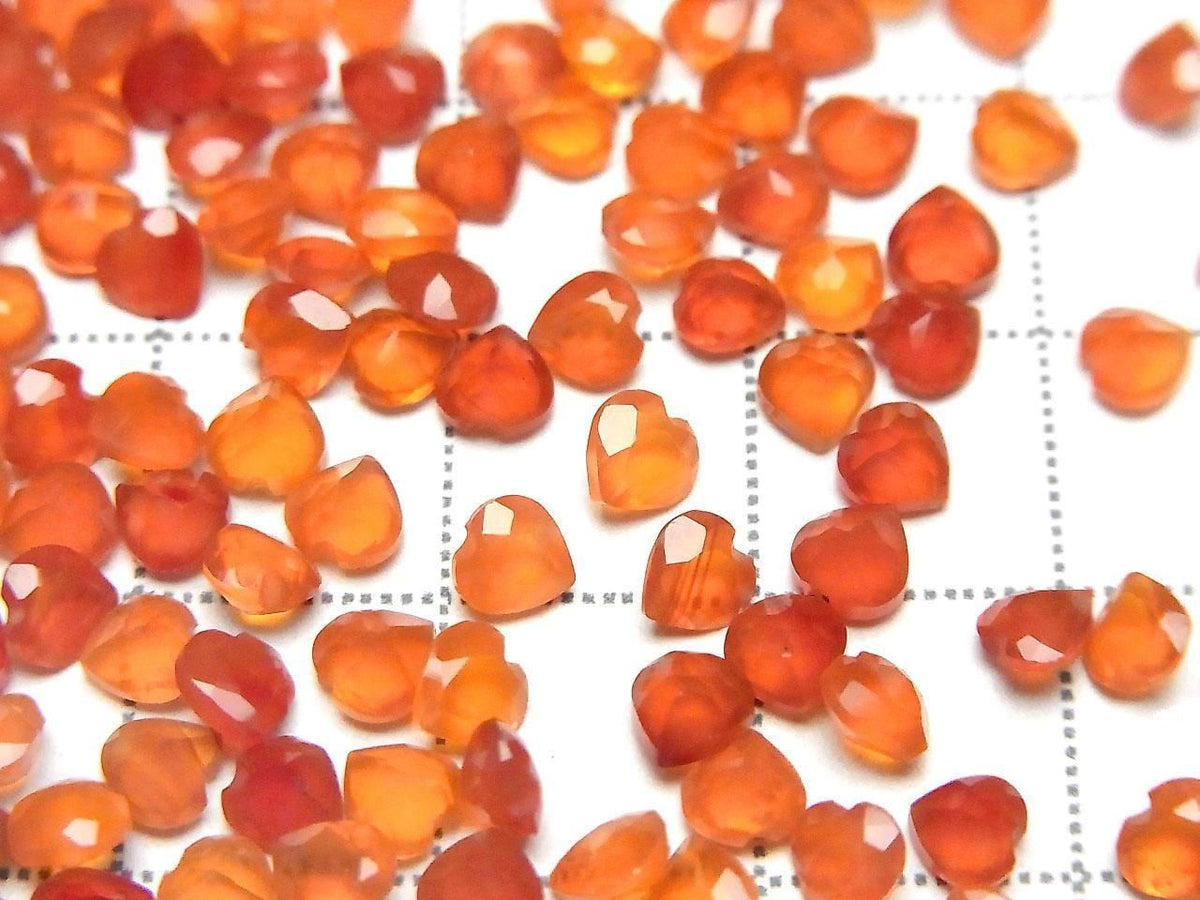 High Quality Carnelian, AAA Loose Stone Heart Shape Faceted 4x4mm 10pcs