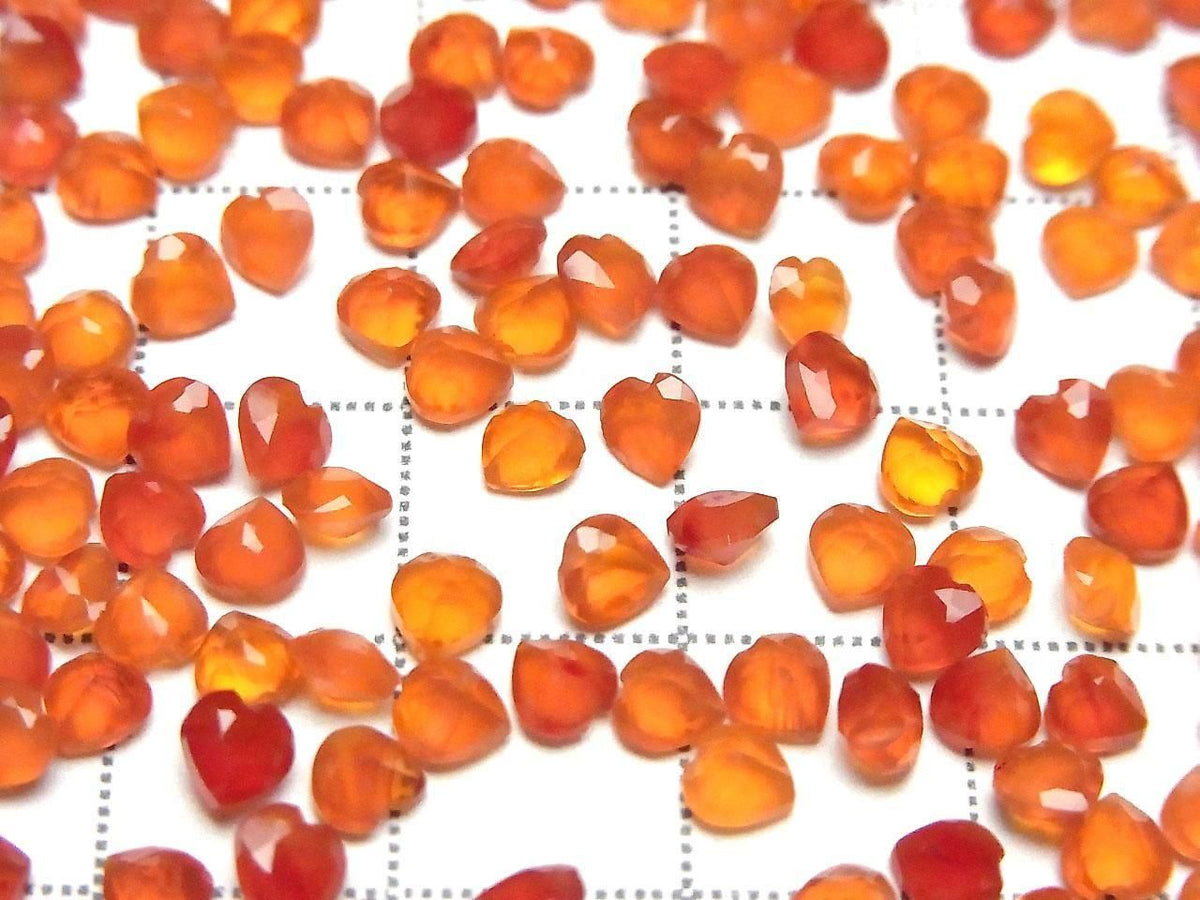 High Quality Carnelian, AAA Loose Stone Heart Shape Faceted 4x4mm 10pcs