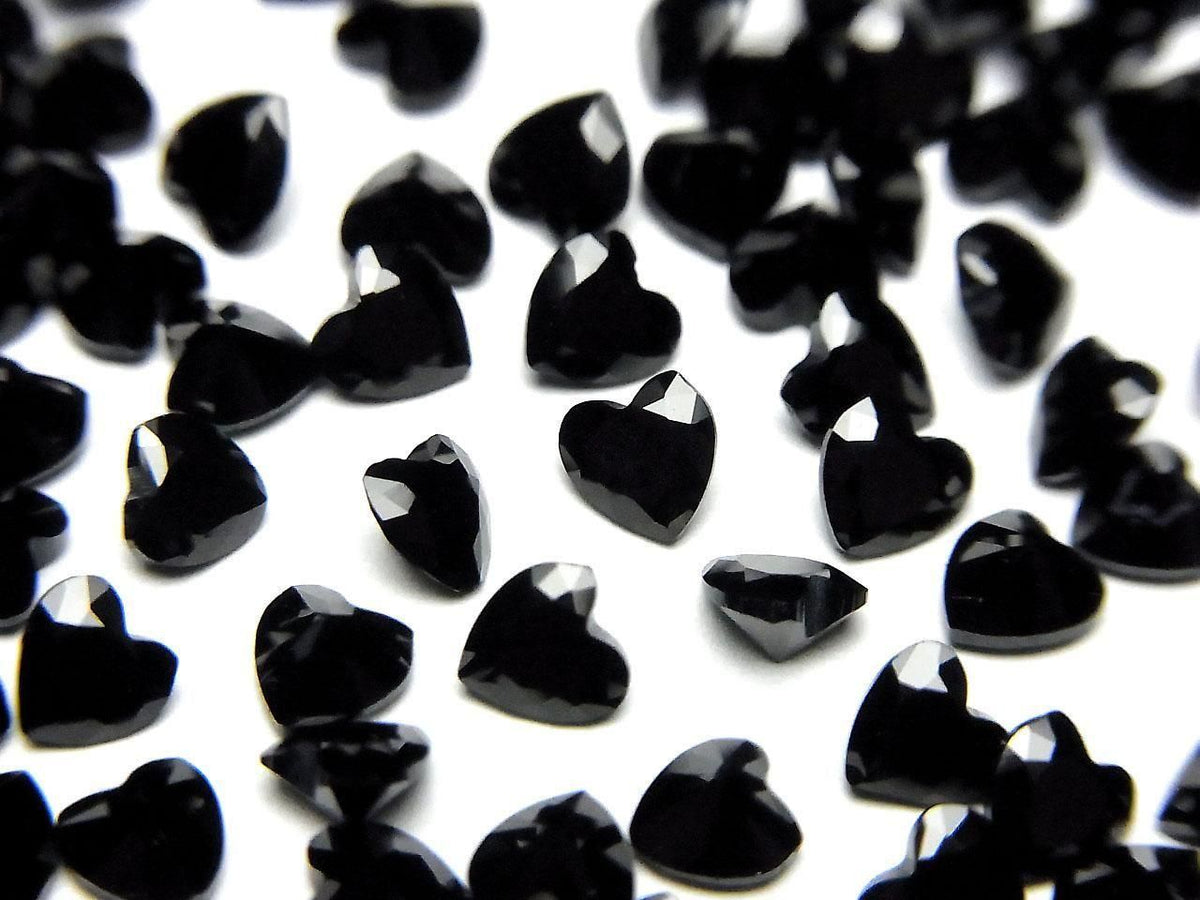 High Quality Black Spinel AAA Loose Stone Heart Shape Faceted 4x4mm 10pcs