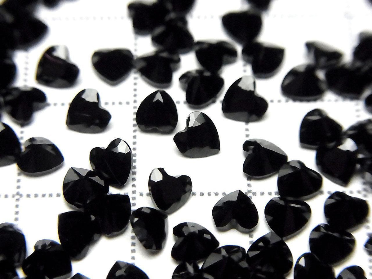 High Quality Black Spinel AAA Loose Stone Heart Shape Faceted 4x4mm 10pcs