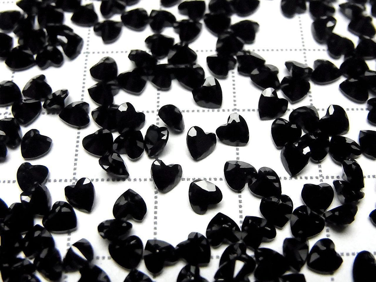 High Quality Black Spinel AAA Loose Stone Heart Shape Faceted 4x4mm 10pcs