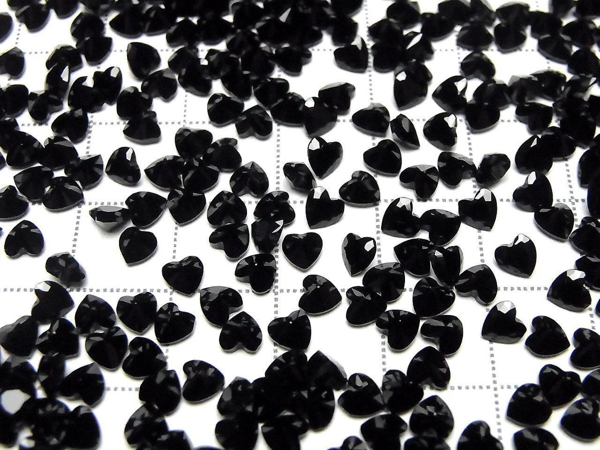 High Quality Black Spinel AAA Loose Stone Heart Shape Faceted 4x4mm 10pcs