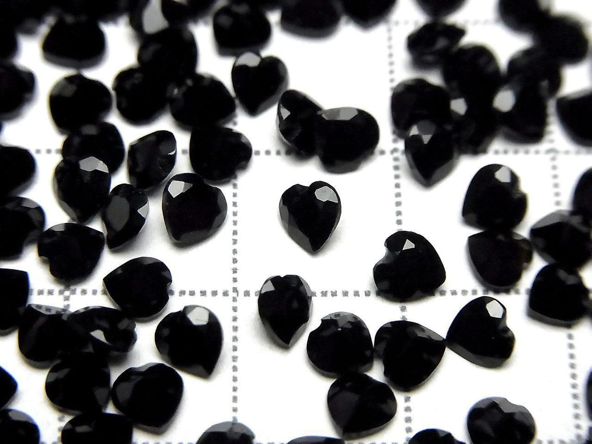 High Quality AAA Onyx Loose Stone Heart Shape Faceted 4x4mm 10pcs