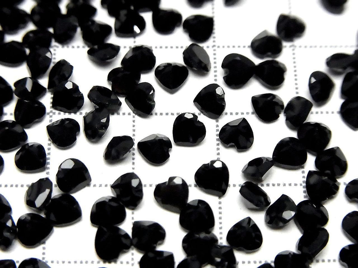 High Quality AAA Onyx Loose Stone Heart Shape Faceted 4x4mm 10pcs