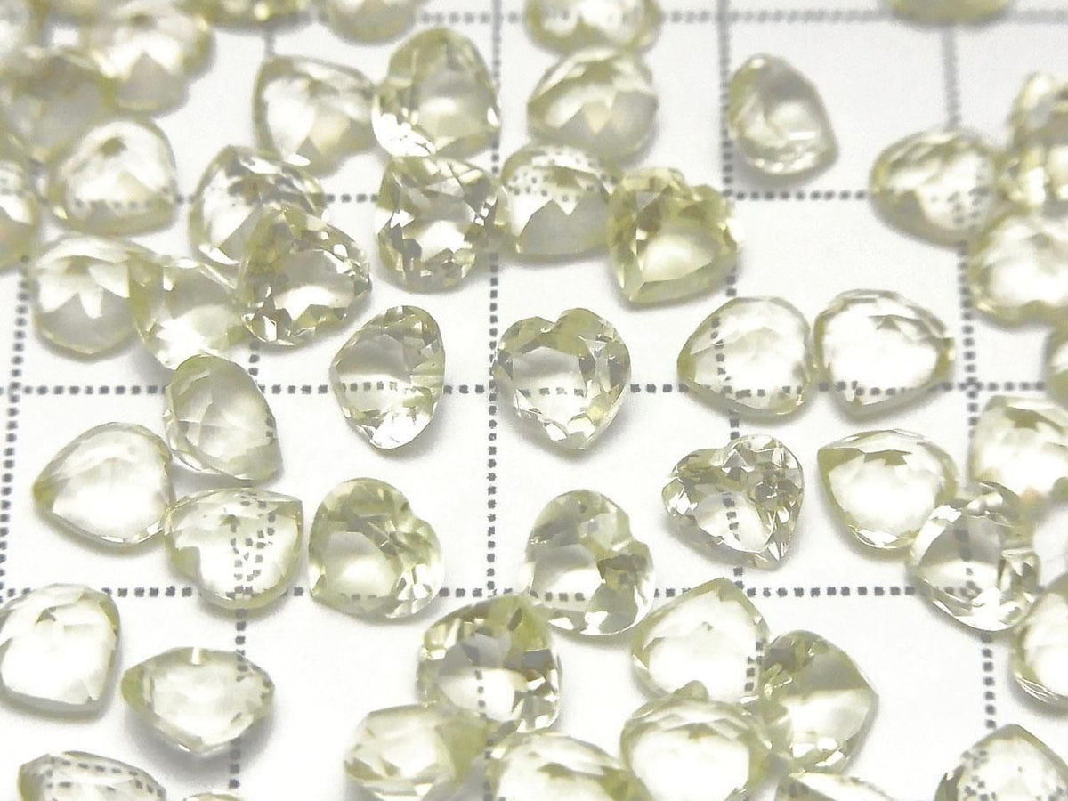 High Quality Lemon Quartz AAA Loose Stone Heart Shape Faceted 6x6mm 5pcs