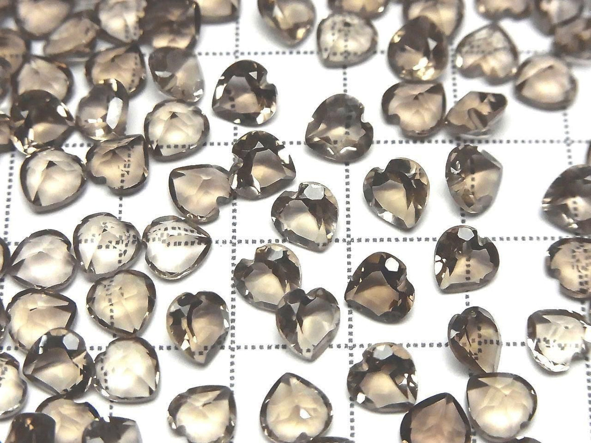 High Quality Smoky Quartz AAA Loose Stone Heart Shape Faceted 6x6mm 5pcs