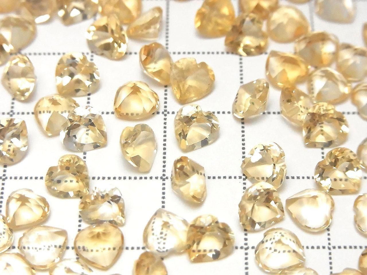 High Quality AAA Citrine Loose Stone Heart Shape Faceted 6x6mm 5pcs