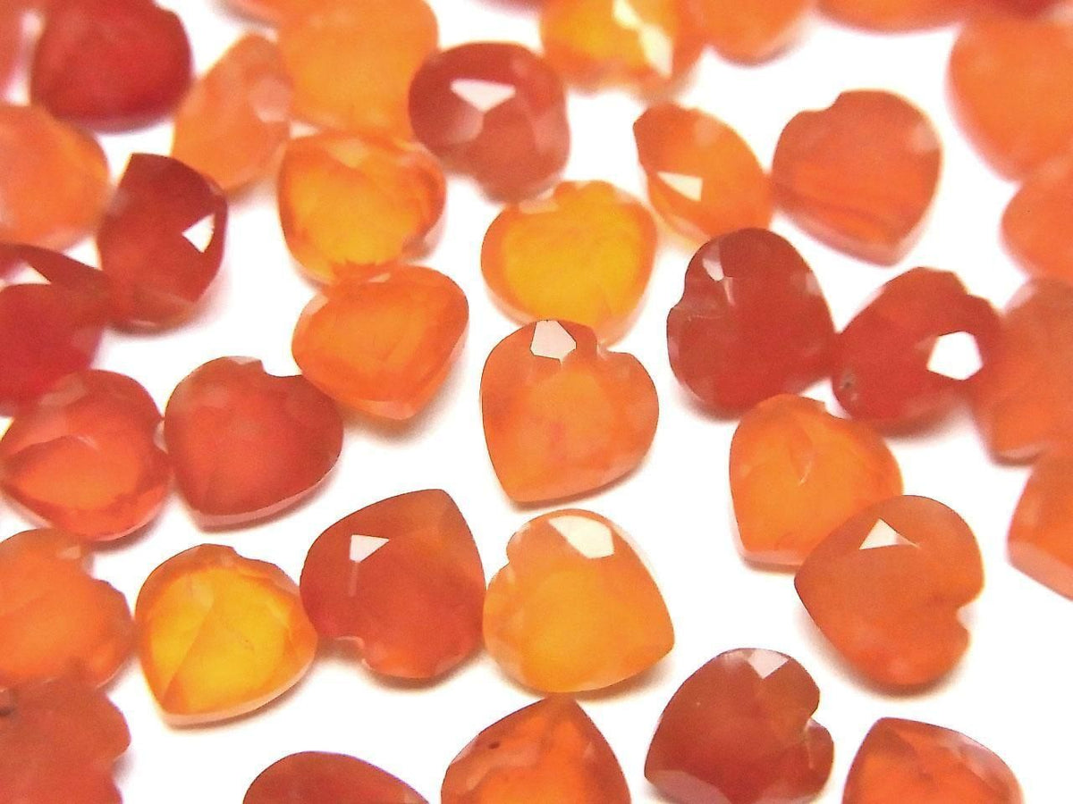 High Quality Carnelian, AAA- Loose Stone Heart Shape Faceted 6x6mm 5pcs
