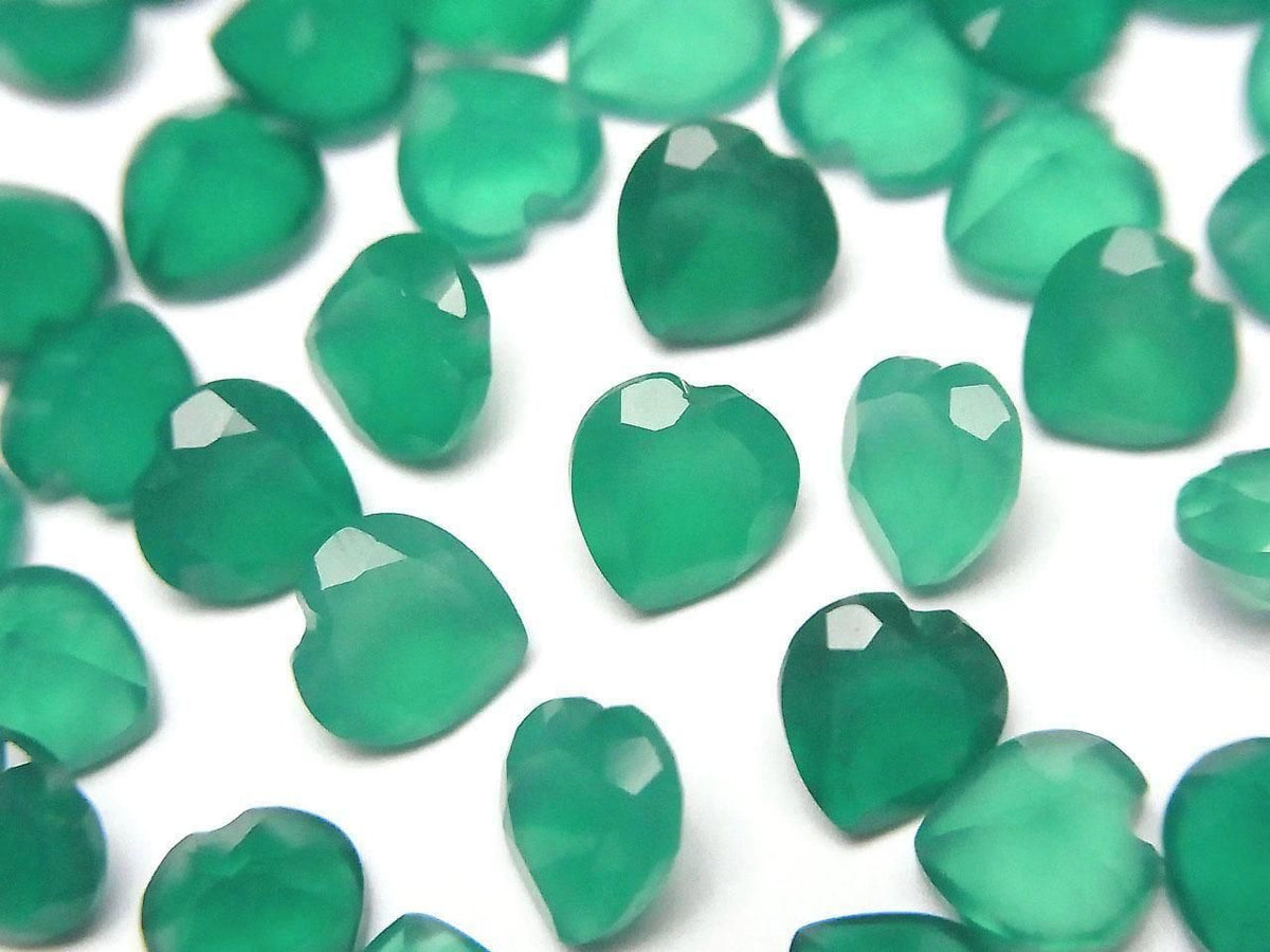 High Quality Green Onyx AAA Loose Stone Heart Shape Faceted 6x6mm 5pcs