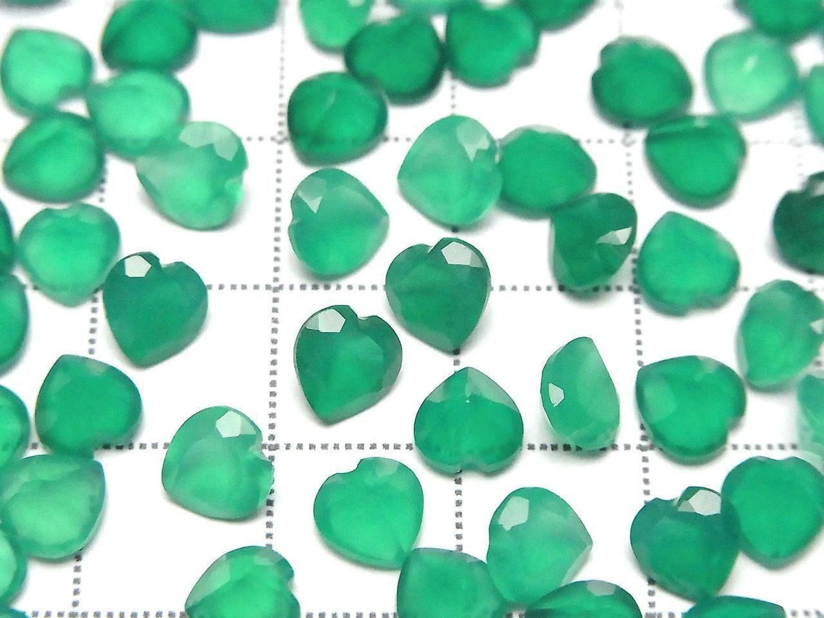 High Quality Green Onyx AAA Loose Stone Heart Shape Faceted 6x6mm 5pcs