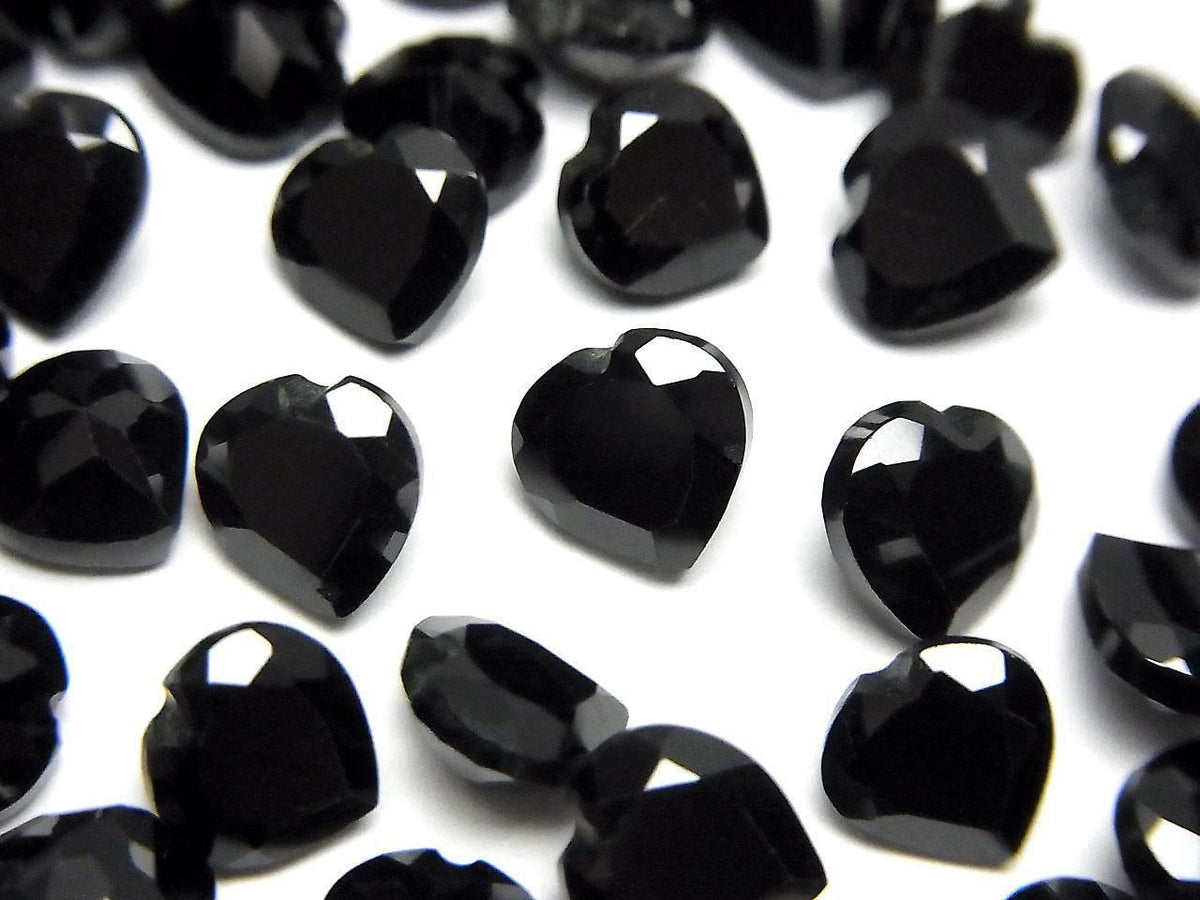 High Quality Black Spinel AAA Loose Stone Heart Shape Faceted 6x6mm 5pcs
