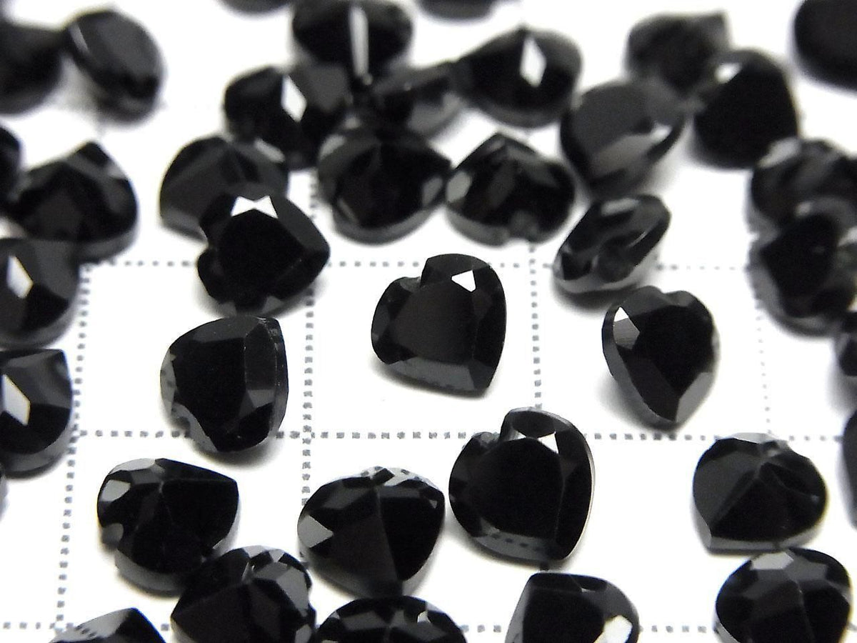 High Quality Black Spinel AAA Loose Stone Heart Shape Faceted 6x6mm 5pcs