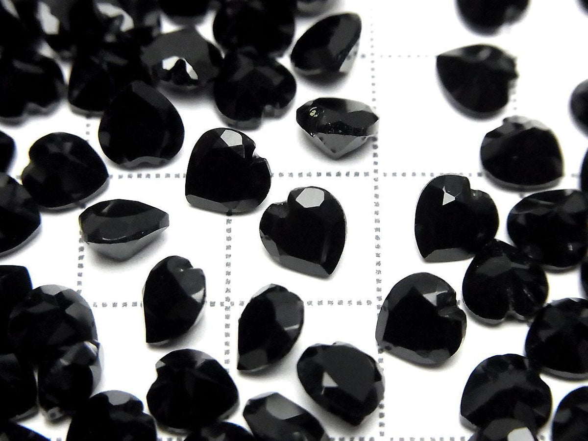 High Quality AAA Onyx Loose Stone Heart Shape Faceted 6x6mm 5pcs