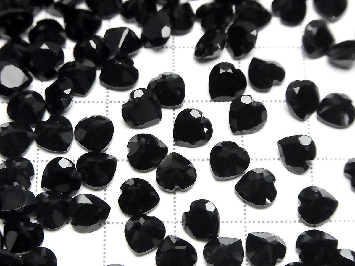 High Quality AAA Onyx Loose Stone Heart Shape Faceted 6x6mm 5pcs