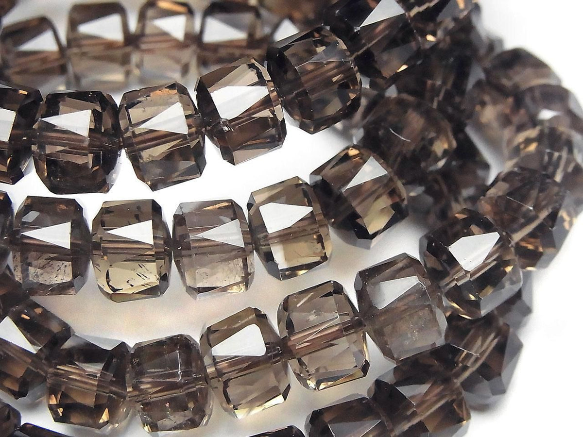 High Quality Smoky Quartz AAA- Faceted Button Rondelle 9.5x9.5x7mm 1strand beads (Bracelet) High Quality!