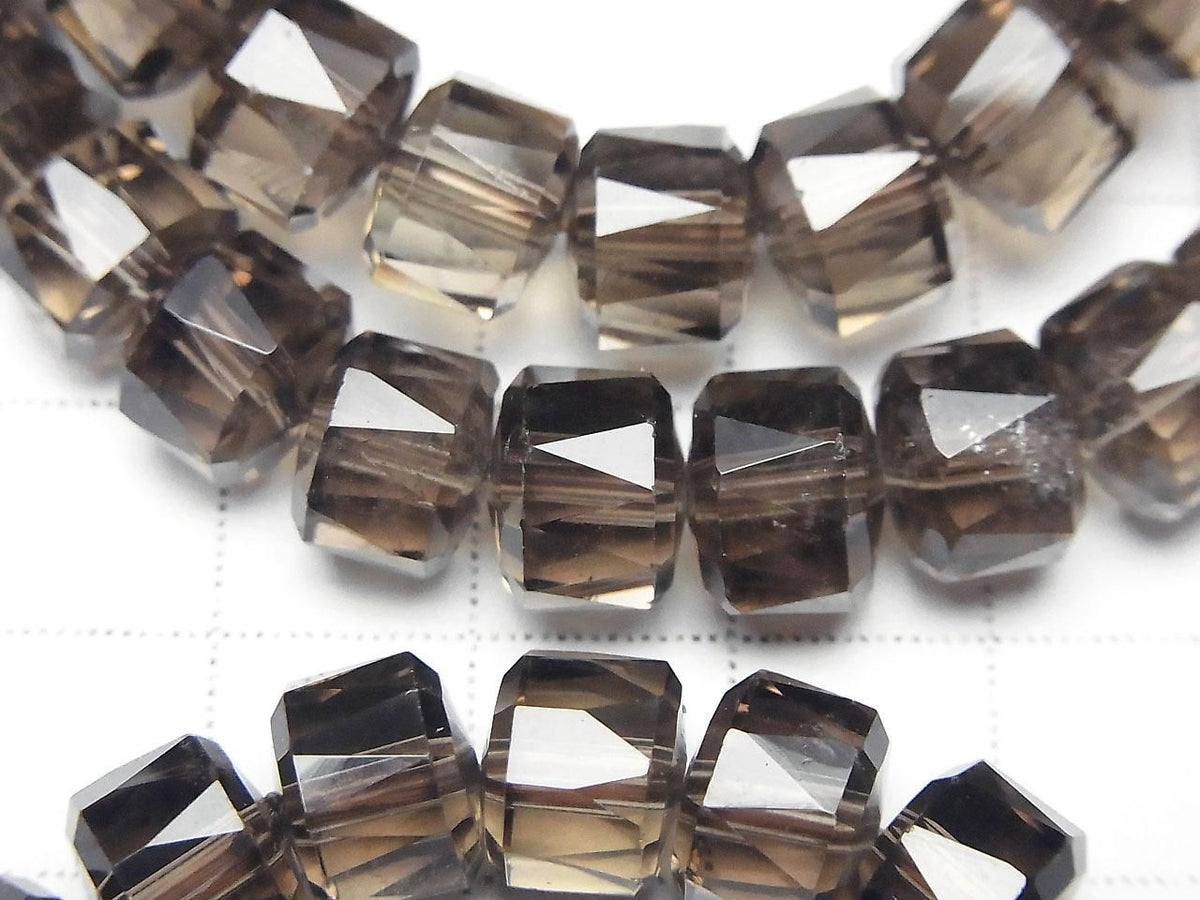 High Quality Smoky Quartz AAA- Faceted Button Rondelle 9.5x9.5x7mm 1strand beads (Bracelet) High Quality!
