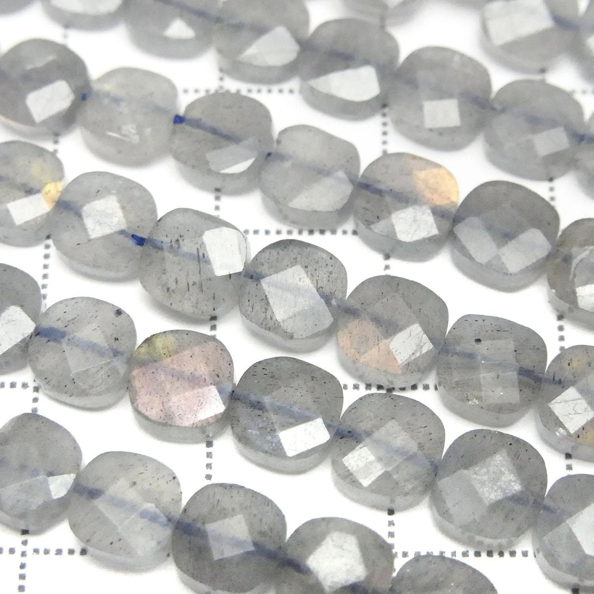 Labradorite AA++ Faceted Square 6x6mm half or 1strand beads (aprx.14inch/35cm)High Quality!