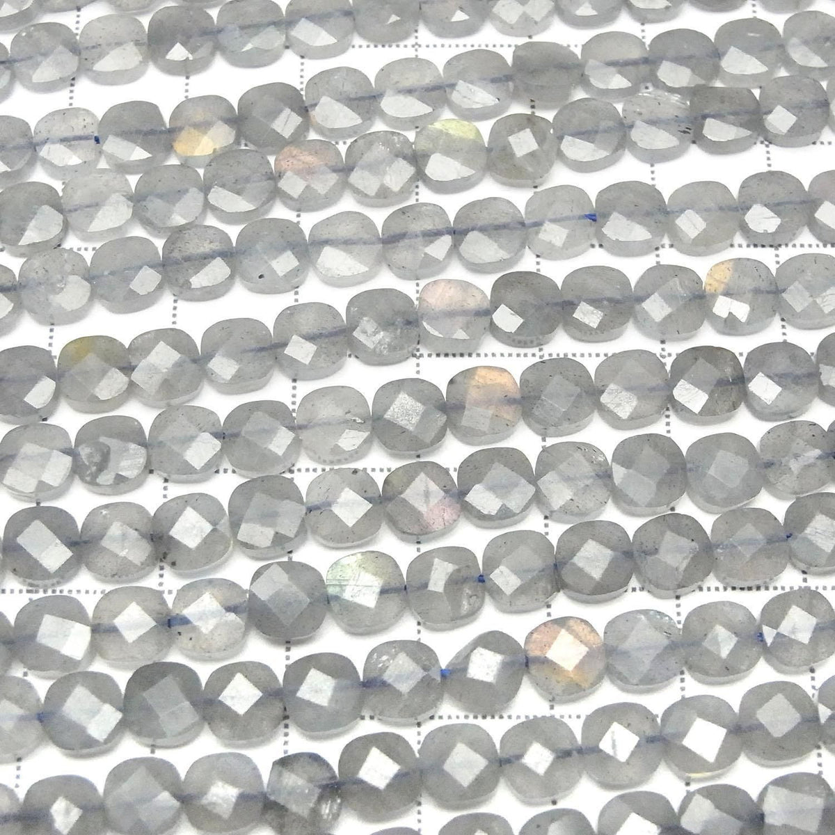 Labradorite AA++ Faceted Square 6x6mm half or 1strand beads (aprx.14inch/35cm)High Quality!
