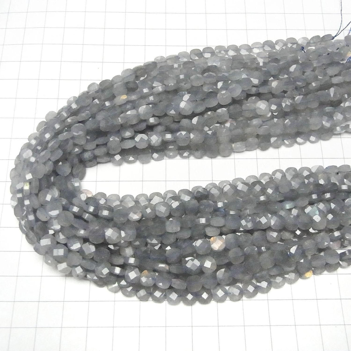 Labradorite AA++ Faceted Square 6x6mm half or 1strand beads (aprx.14inch/35cm)High Quality!