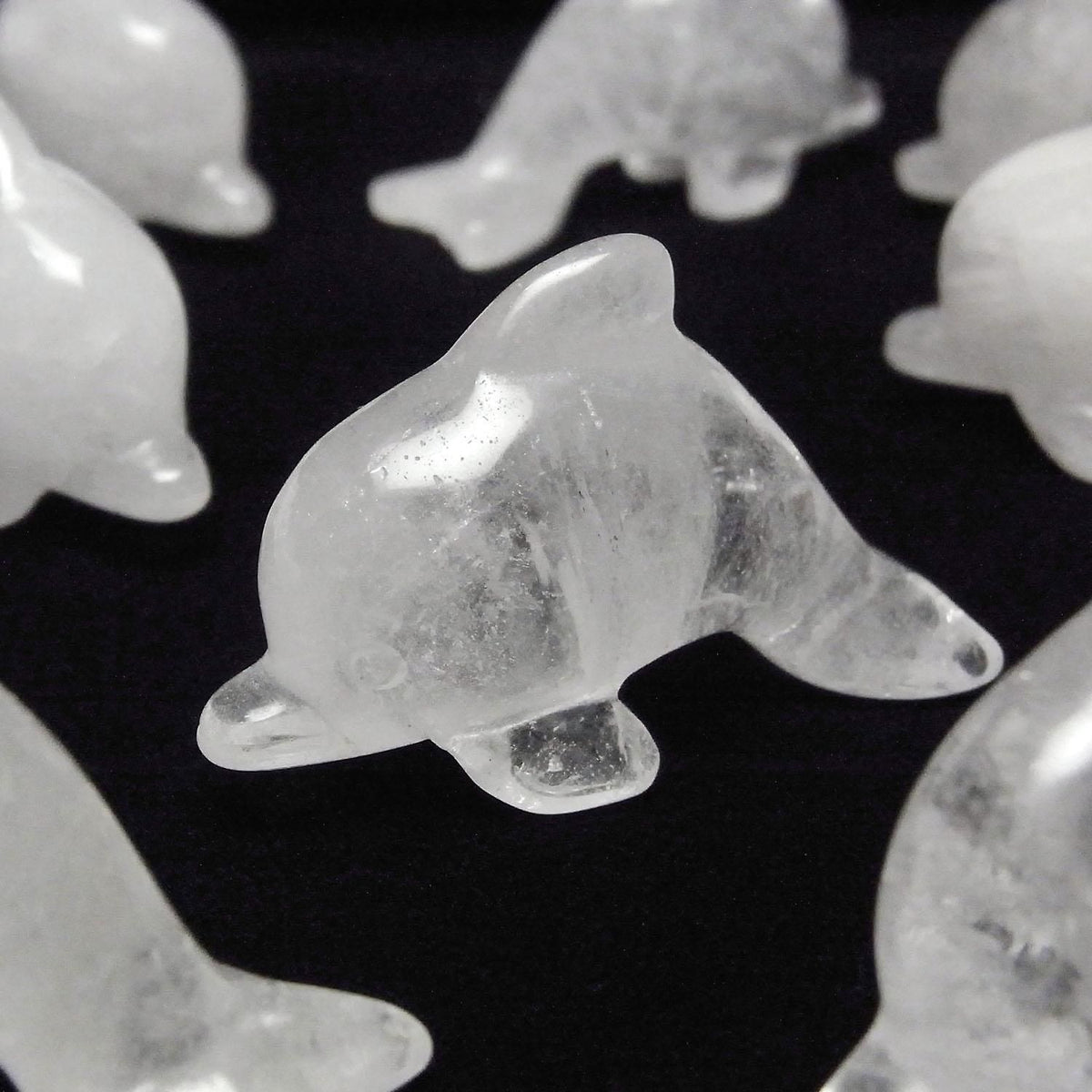Pakistani Himalayan Quartz AA Dolphin Motif 30x48x18mm 1pc