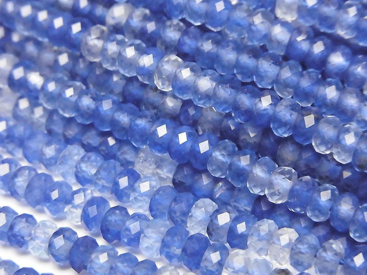 Blueberry Quartz Glass Faceted Button Rondelle 4x4x2mm 1strand beads (aprx.14inch/35cm)High Quality!
