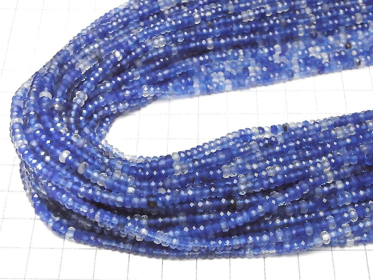 Blueberry Quartz Glass Faceted Button Rondelle 4x4x2mm 1strand beads (aprx.14inch/35cm)High Quality!