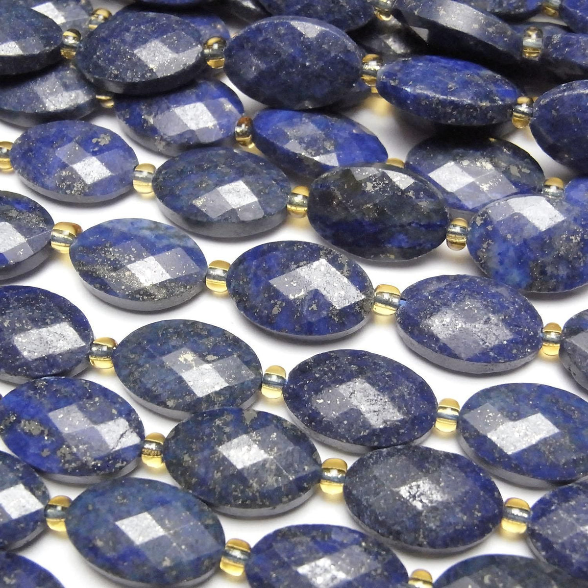 Lapislazuli AA Faceted Oval 14x9mm 1strand beads (aprx.14inch/34cm)