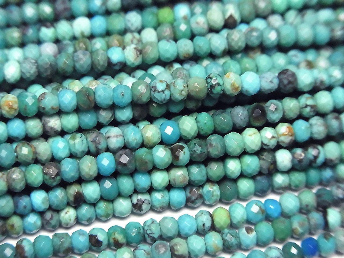 Turquoise AA+ Faceted Button Rondelle 3x3x2mm half or 1strand beads (aprx.15inch/37cm)High Quality!