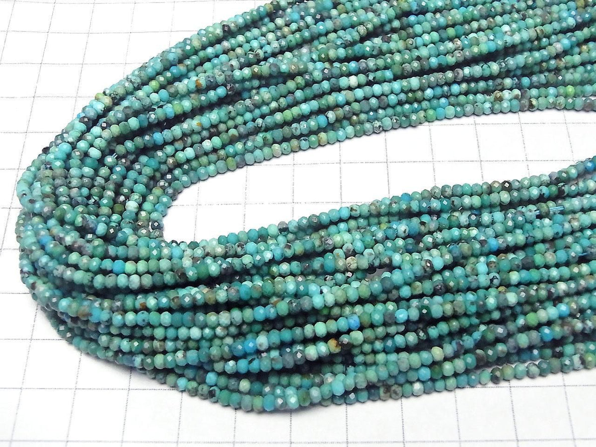 Turquoise AA+ Faceted Button Rondelle 3x3x2mm half or 1strand beads (aprx.15inch/37cm)High Quality!