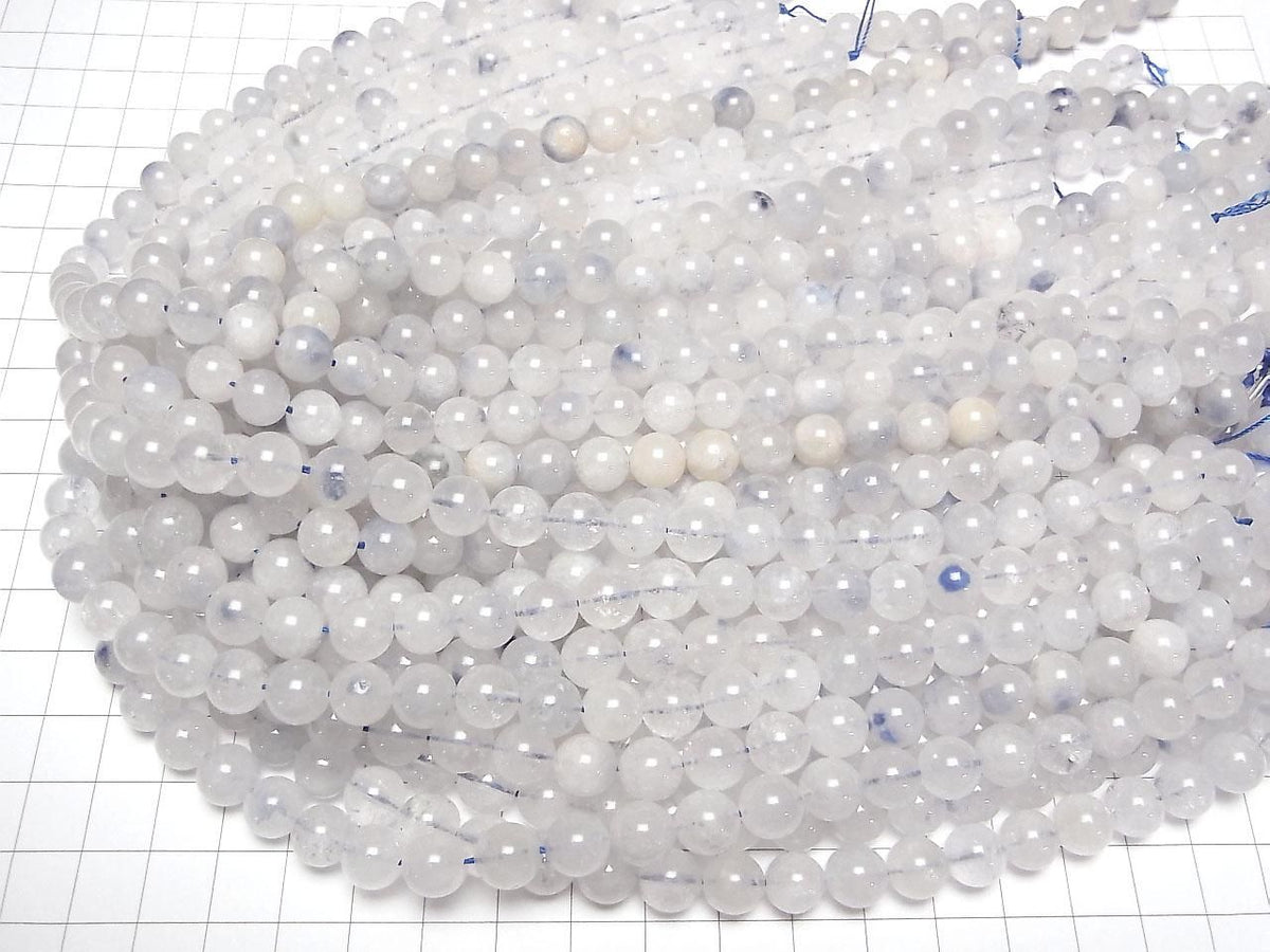 Dumortierite in Quartz AA Round 8mm 1strand beads (aprx.15inch/36cm)
