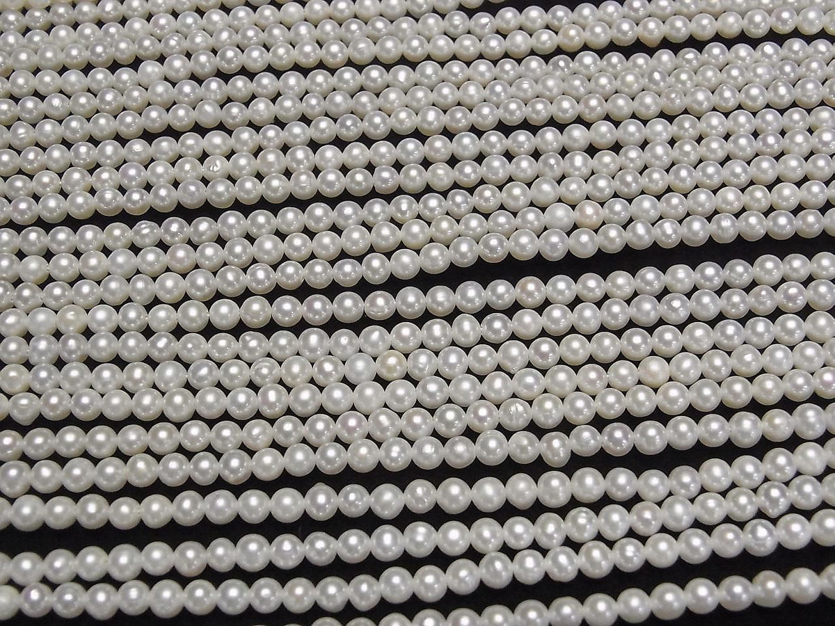Fresh Water Pearl AA Semi Round - Potato 4mm White 1strand beads (approx. 15 inches/37 cm)