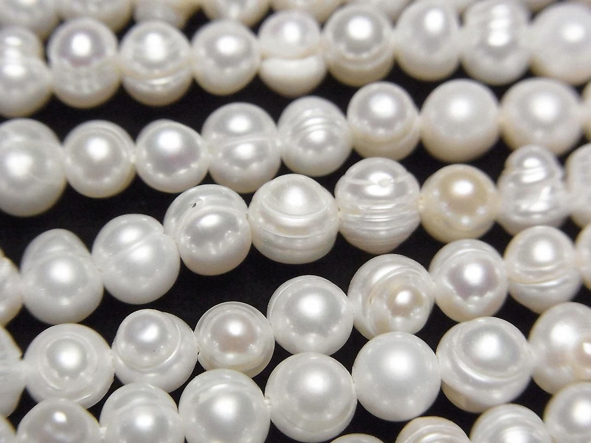 Fresh Water Pearl AA Bands with Potato 5mm White 1strand beads (approx. 13 inches/33 cm)