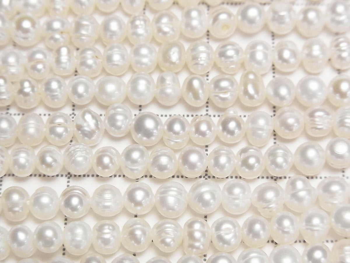 Fresh Water Pearl AA Bands with Potato 5mm White 1strand beads (approx. 13 inches/33 cm)