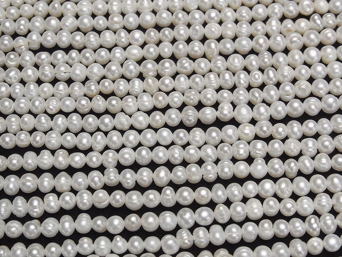 Fresh Water Pearl AA Bands with Potato 5mm White 1strand beads (approx. 13 inches/33 cm)