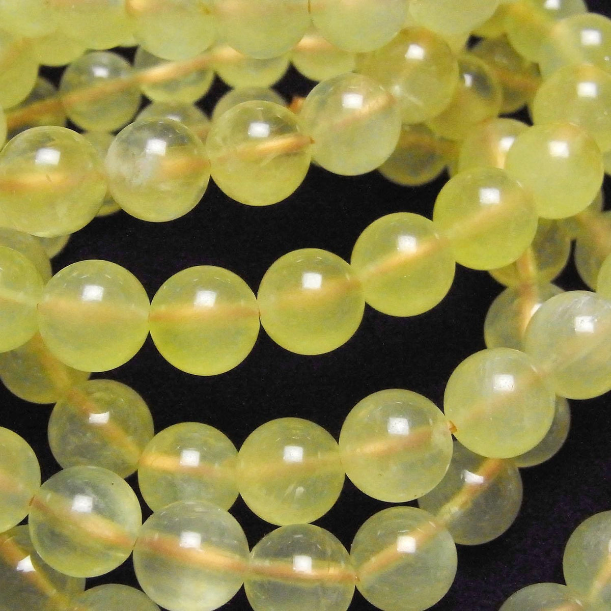 Yellow Prehnite AAA- Round 8mm 1strand beads (Bracelet)