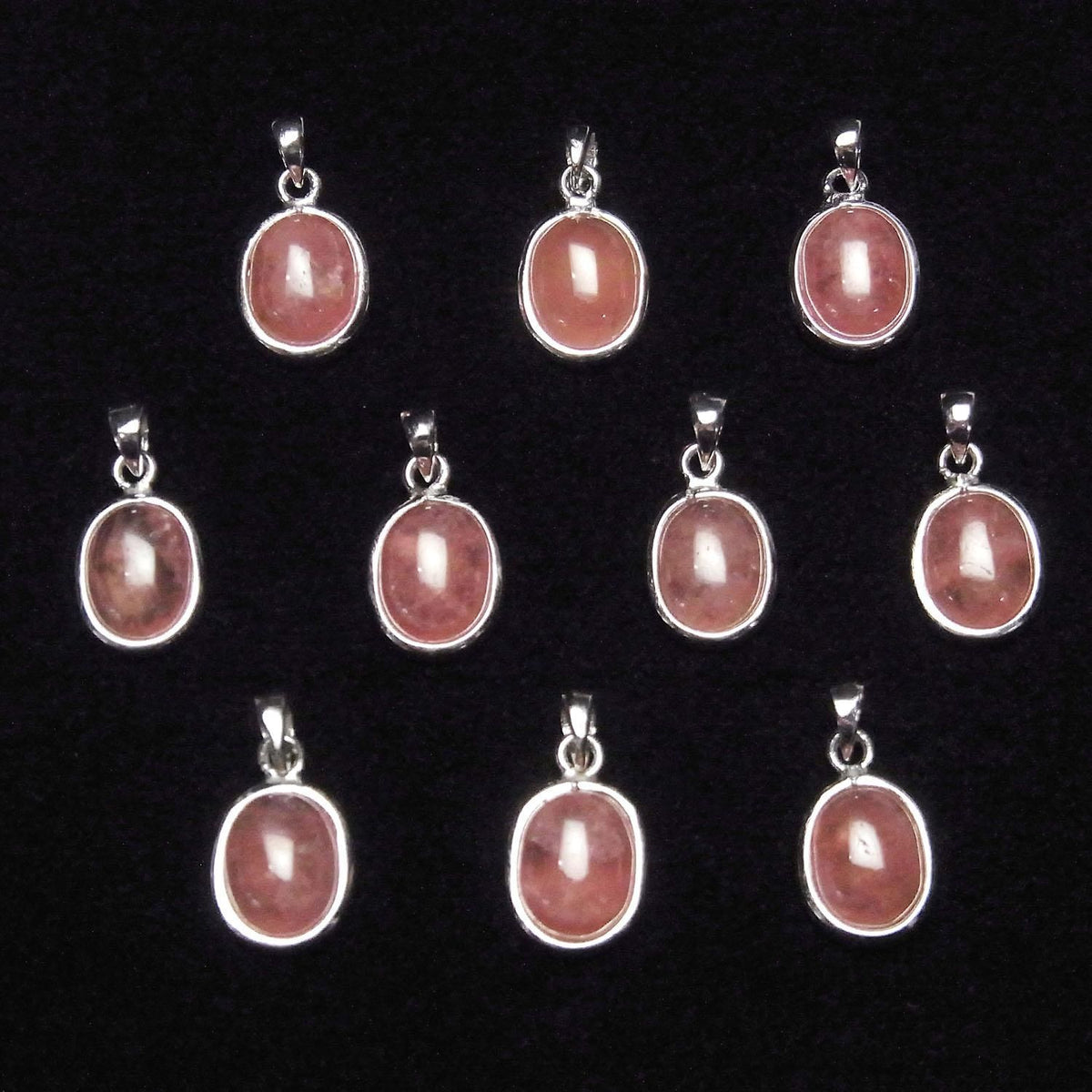 Argentine Rhodochrosite AAA Oval Pendant Silver925 1pc