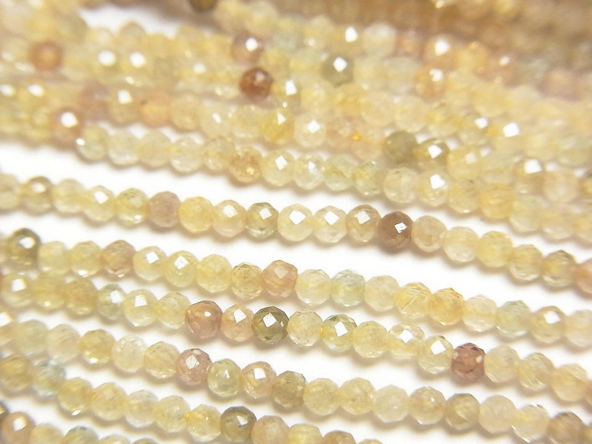 High Quality Natural Multicolor Zircon AAA- Faceted Round 2mm 1strand beads (approx. 15inch/38cm) High Quality!