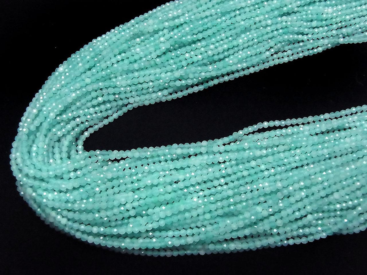 Indian Amazonite Silica AAA- Faceted Round 2mm 1strand beads (approx. 15inch/37cm) High Quality!