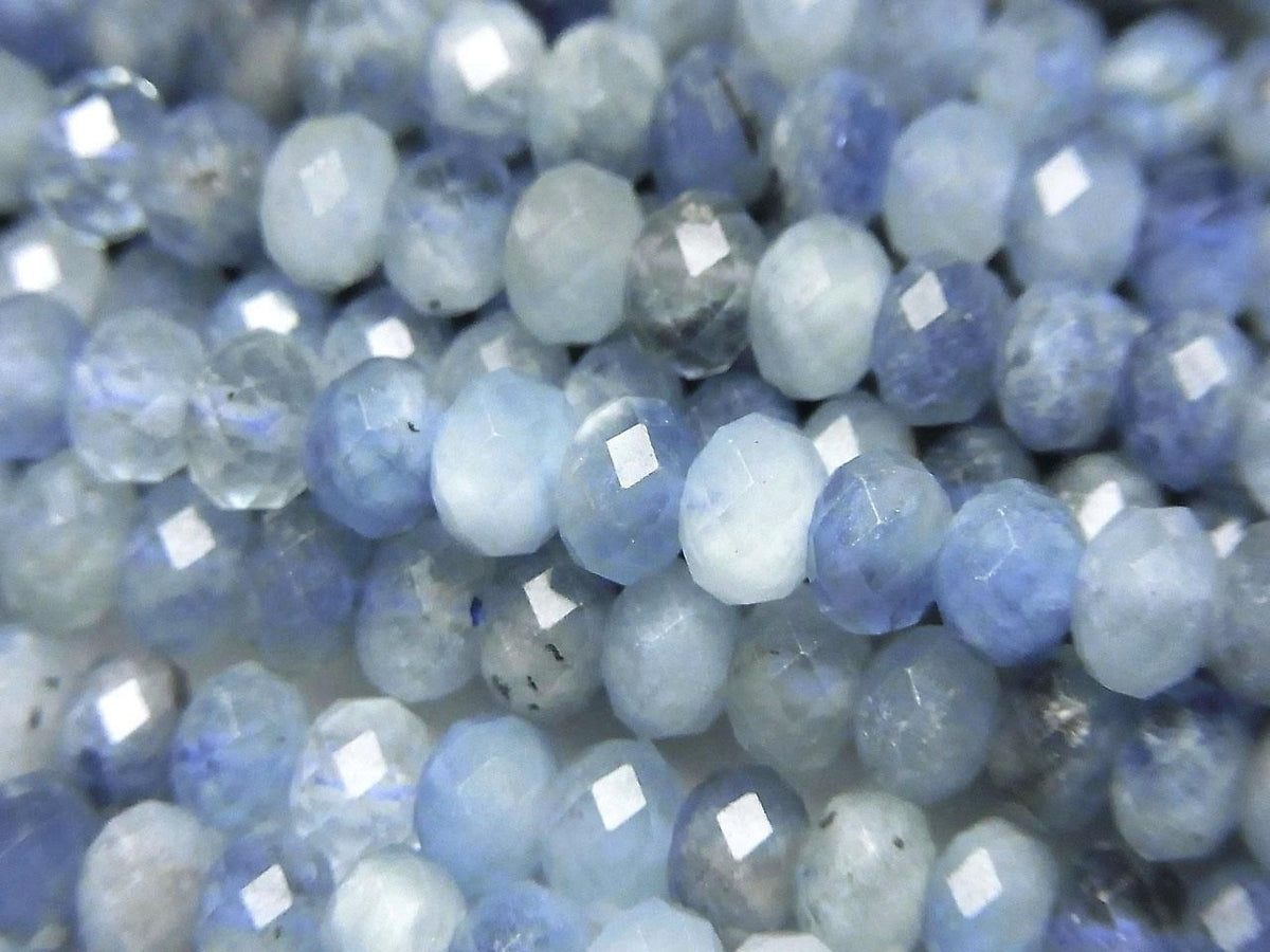 Deep Blue Aquamarine AA Faceted Button Rondelle 6x6x4mm half or 1strand beads (approx. 15inch/36cm) High Quality!