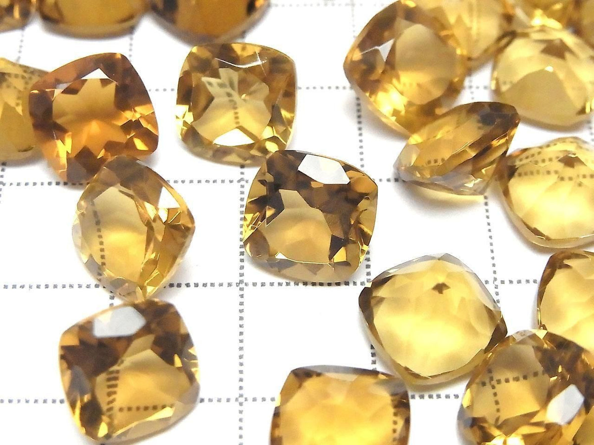 High Quality Beer Crystal Quartz AAA Loose stone Square Faceted 10x10mm 2pcs