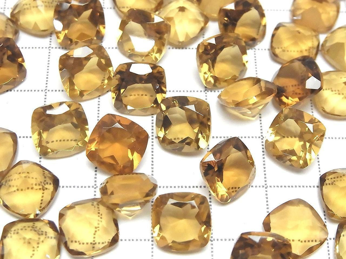 High Quality Beer Crystal Quartz AAA Loose stone Square Faceted 10x10mm 2pcs