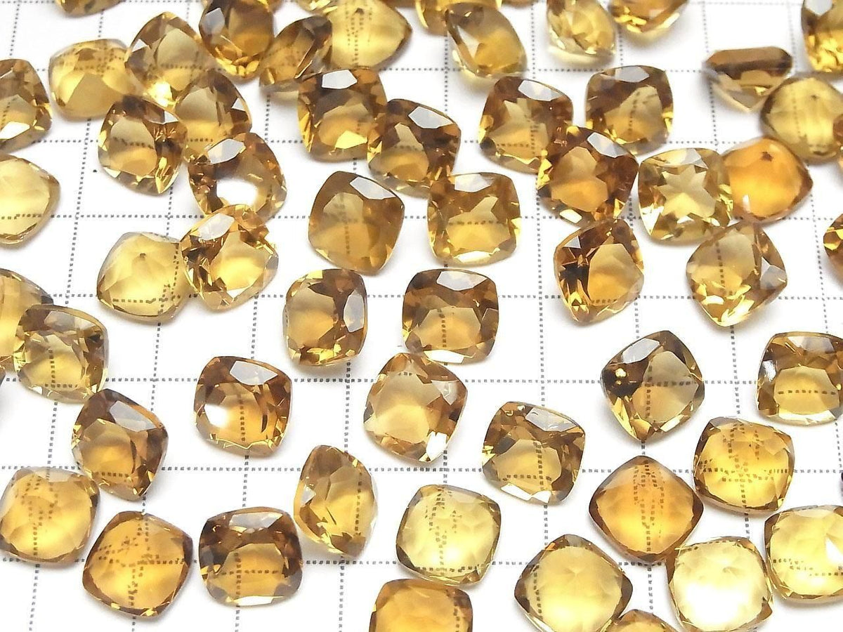 High Quality Beer Crystal Quartz AAA Loose stone Square Faceted 10x10mm 2pcs
