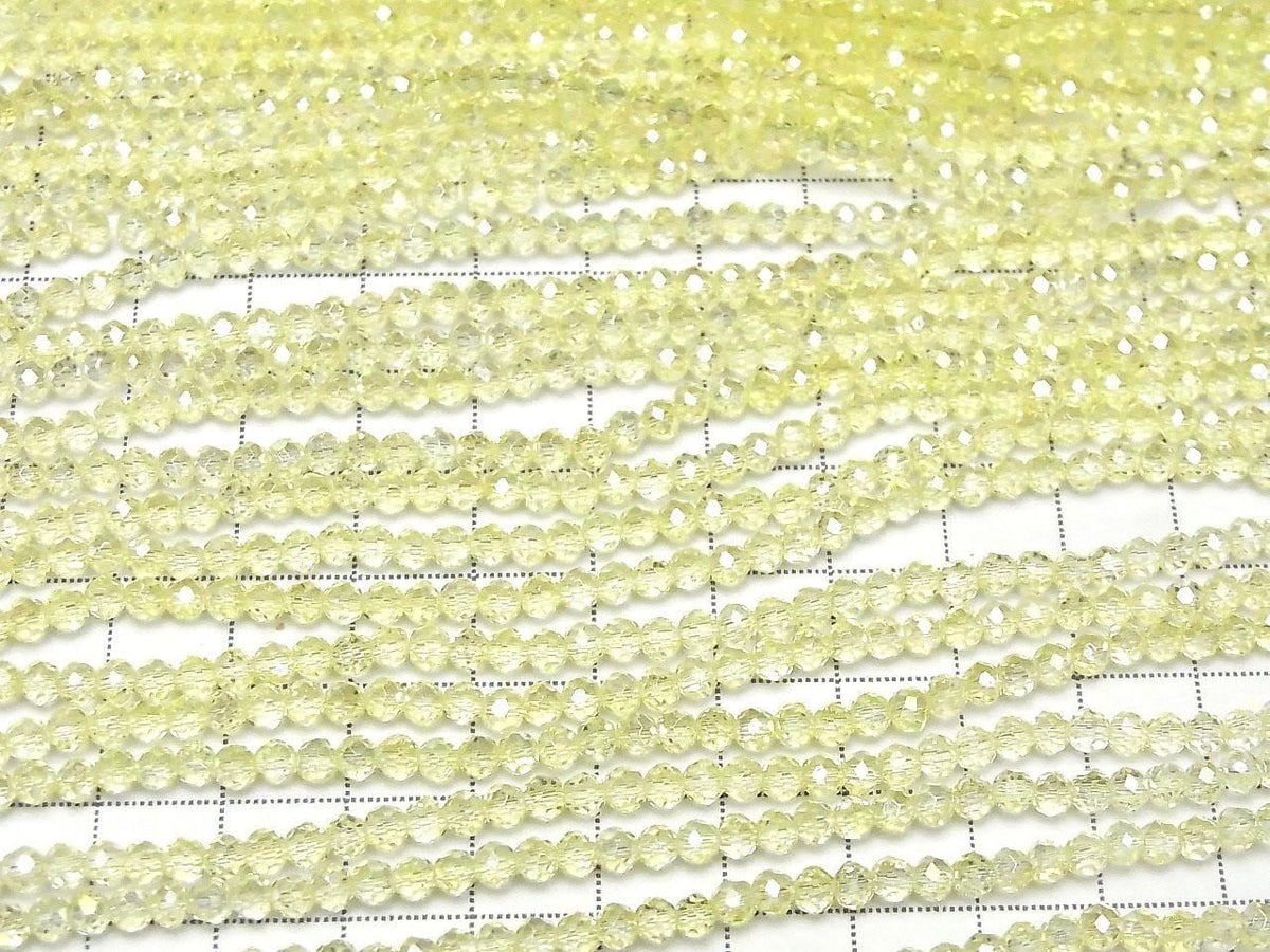 Glass Beads Faceted Button Rondelle 3.5x3.5x3mm Clear Yellow Silver-AB 1strand beads (approx. 13inch/31cm)
