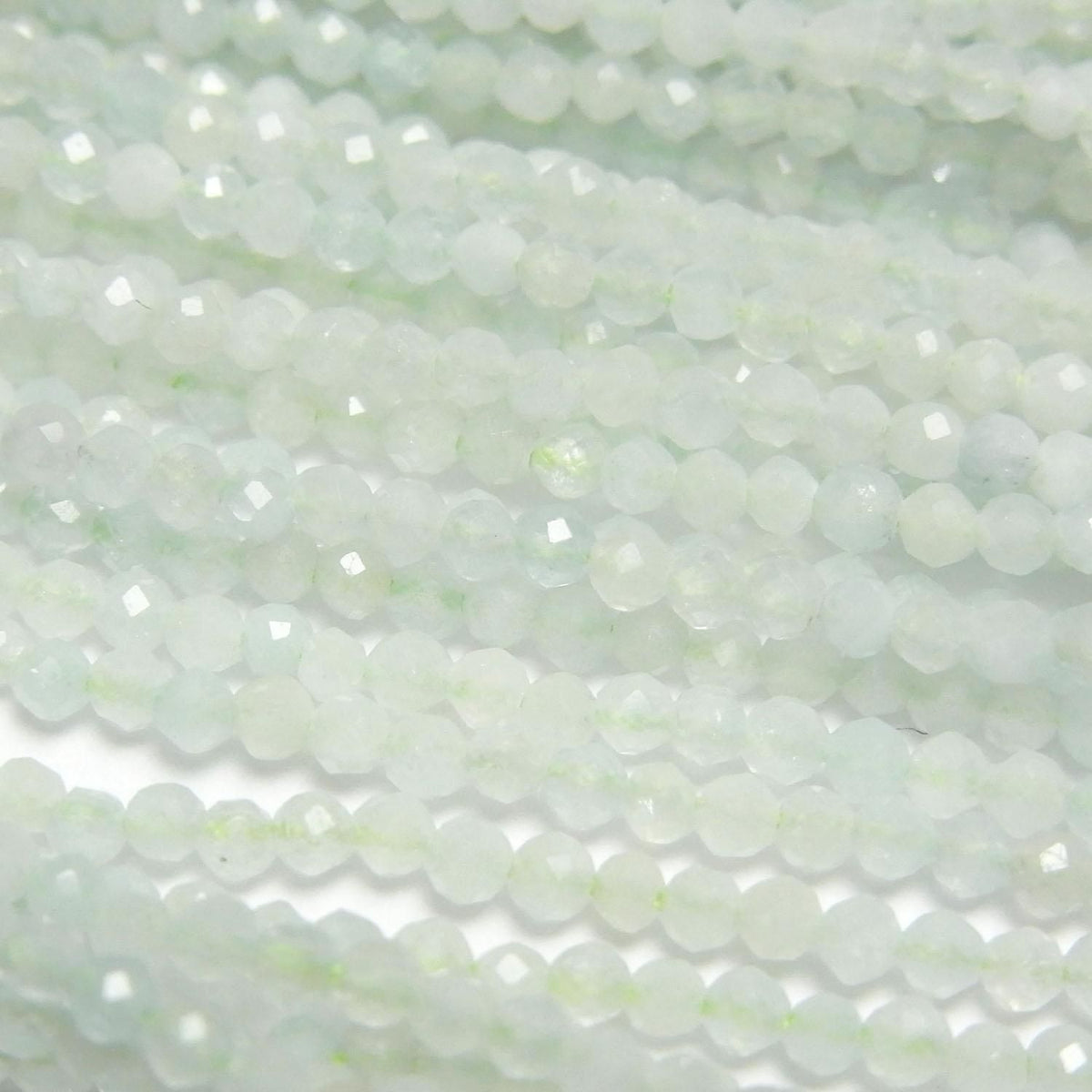 Green Beryl AA++ Faceted Round 2mm 1strand beads (aprx.15inch/37cm)High Quality!