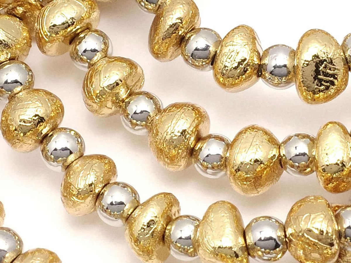Meteorite (Altai meteorite) Nugget Yellow Gold 1strand beads (Bracelet)