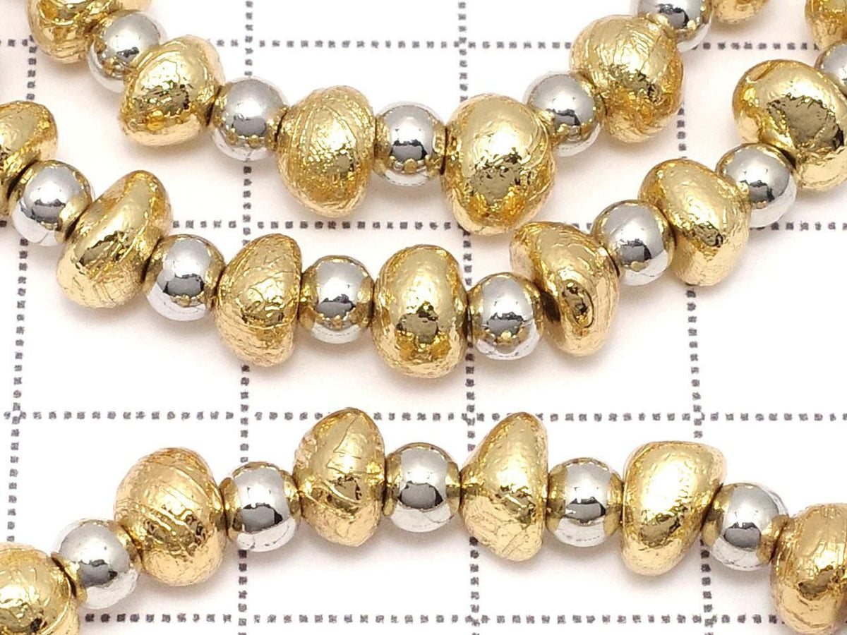 Meteorite (Altai meteorite) Nugget Yellow Gold 1strand beads (Bracelet)