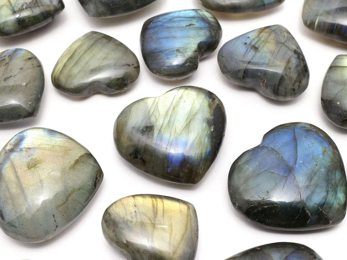 Labradorite AA++ Undrilled Heart 3pcs