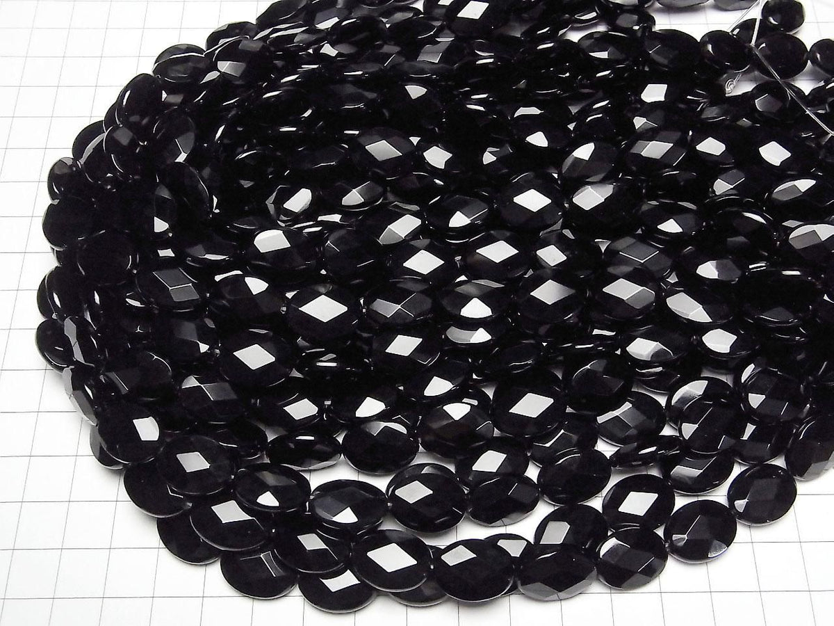 Onyx Faceted Oval 16x12mm half or 1strand beads (aprx.15inch/36cm)