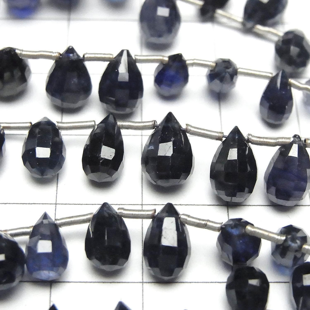 High Quality Sapphire AAA- Faceted Drop half or 1strand beads (aprx.7inch/18cm)